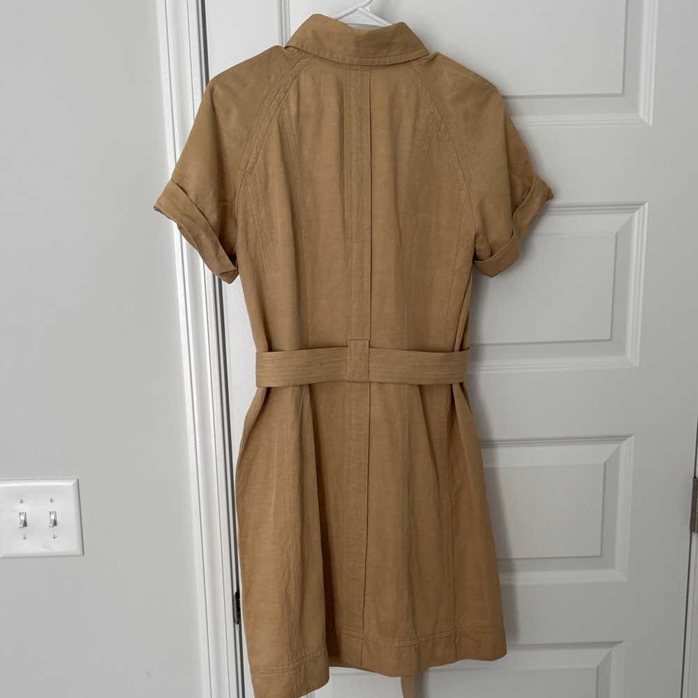 Diane von Furstenberg Beige Utility Shirt Dress - Picture 5 of 8
